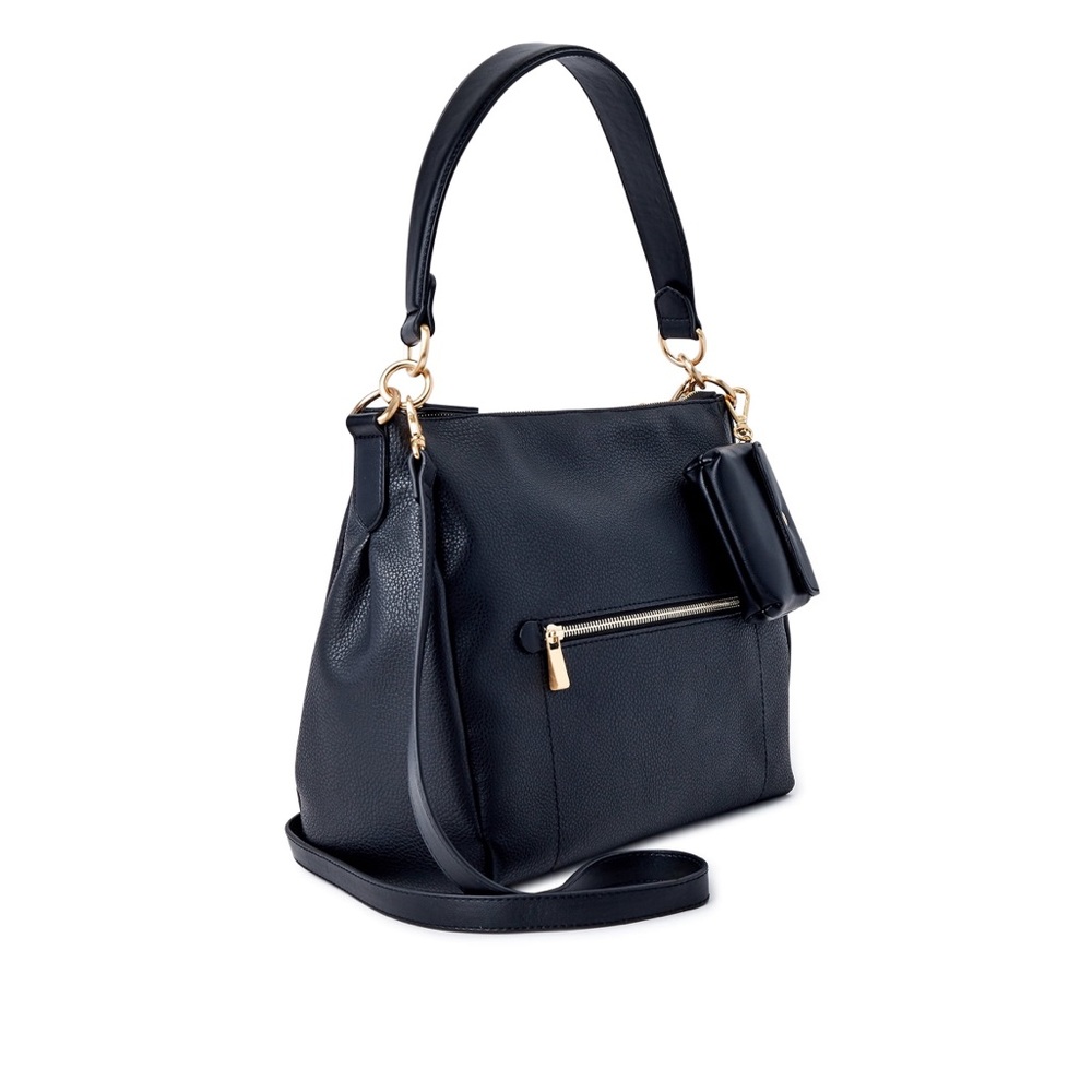NWT Time and Tru Black Purse with Bonus Pouch Adjustable and Removable Straps